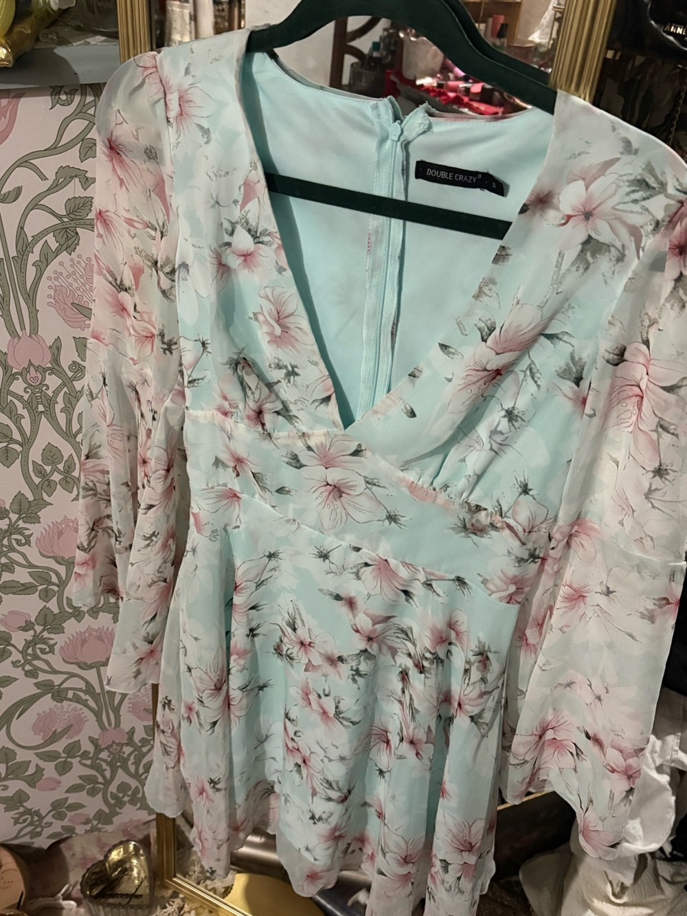 Mint Floral Mini Dress